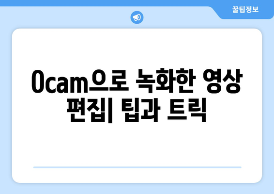 Ocam 화면 녹화 프로그램 설치 및 사용법