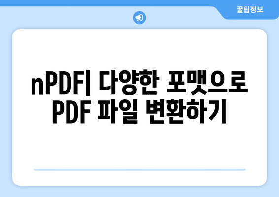 PDF 파일 변환 프로그램 nPDF 무료 설치