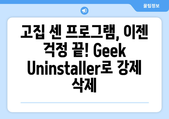 Geek Uninstaller 무료 강제 프로그램/앱 제거