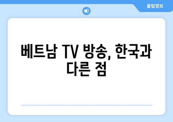 베트남 TV 드라마, 예능, 뉴스 방송국과 한국의 차이점