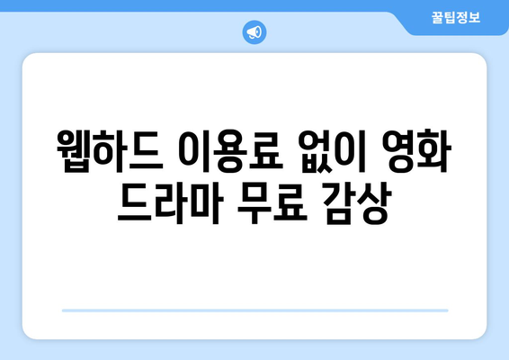 노제휴웹하드에서 영화, 드라마, 예능을 합리적으로 감상하는 방법