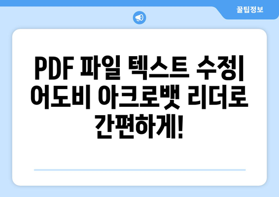 어도비 아크로뱃 리더: PDF 파일 텍스트 수정