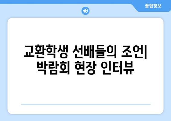 교환학생을 꿈꾸는 학생을 위한 2024년 국제박람회 현장 스케치