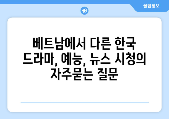 베트남에서 다른 한국 드라마, 예능, 뉴스 시청