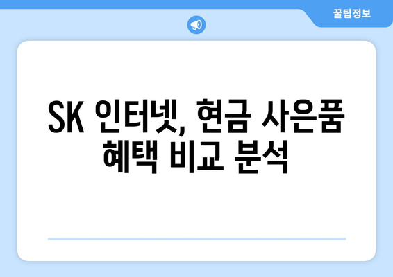 SK 인터넷 가입 시 현금 많은 받는 방법 - 티비 요금제 비교