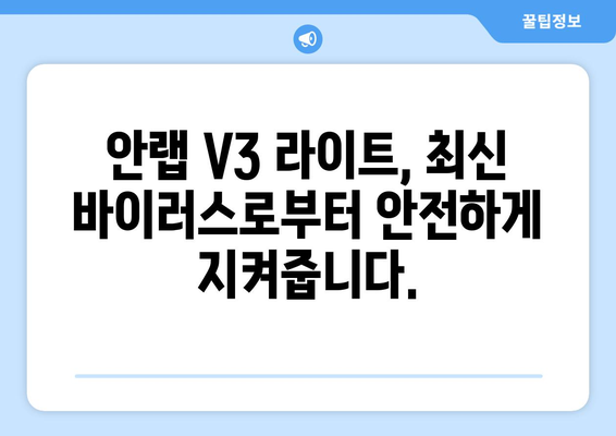 안랩 V3 라이트 무료 백신 프로그램 다운로드 및 설치