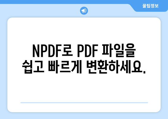 PDF 변환 프로그램 NPDF 무료 설치