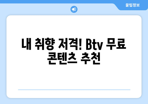 무료 영화와 드라마, 예능 방송을 볼 수 있는 Btv보기 어플