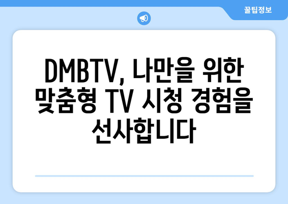 DMBTV에서 실시간 TV 시청과 다양한 채널 즐기기