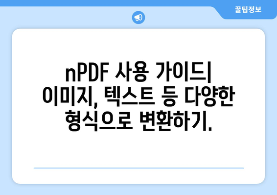 PDF 파일 변환 프로그램 nPDF 무료 설치 및 사용 가이드