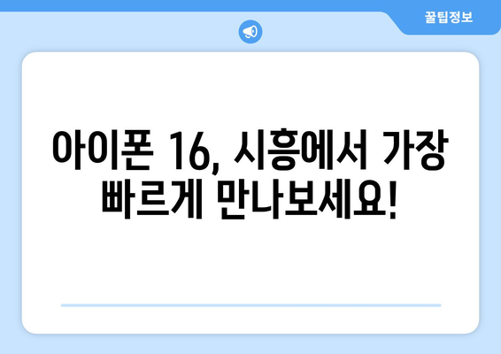 시흥 아이폰 16 사전예약 오픈