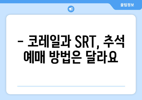 2020 코레일·SRT 추석 예매 안내: 결제 기간, 위약금, 환불