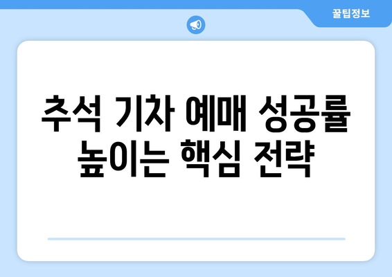 추석 기차 예매 속도 대비 전략