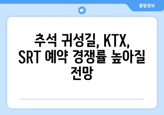 2024년 추석 KTX, SRT 기차표 예약일정 안내