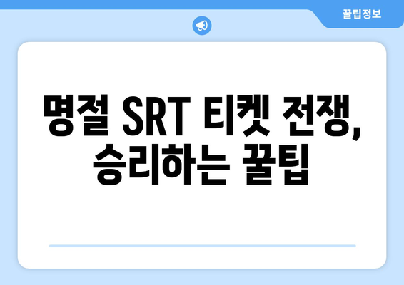 SRT 명절 승차권 매진 시 대비책