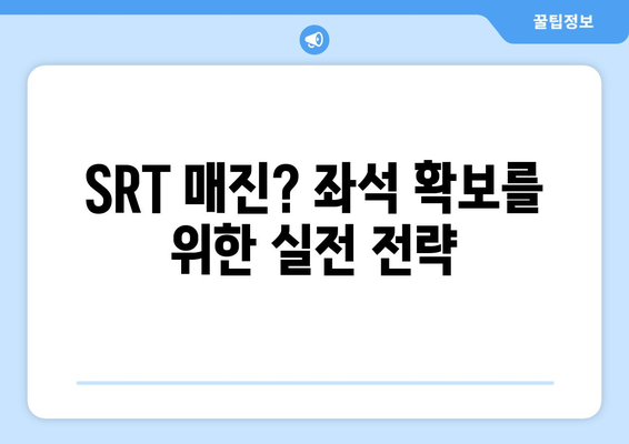 SRT 명절 승차권 매진 시 대비책