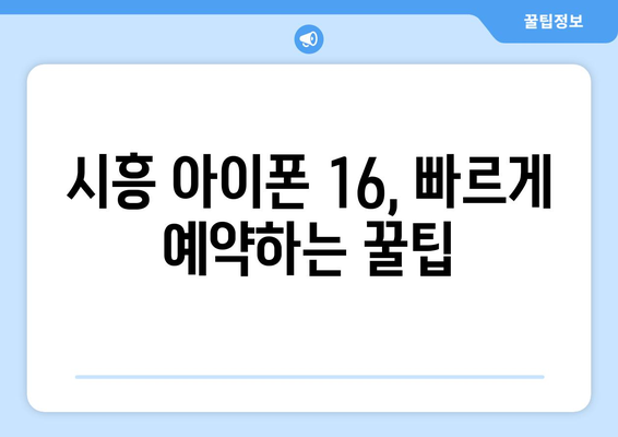 시흥에서 아이폰 16 사전예약하기