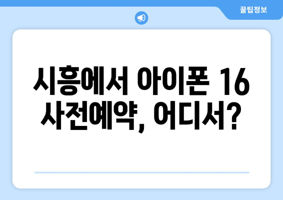 시흥에서 아이폰 16 사전예약하기