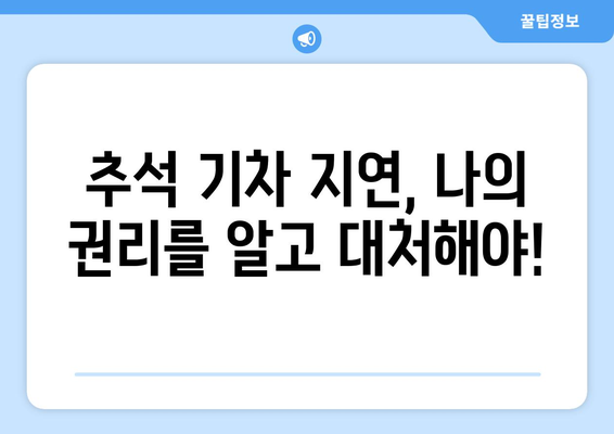 추석 기차 지연에 따른 기타 권리: 보험 적용 및 법적 조치