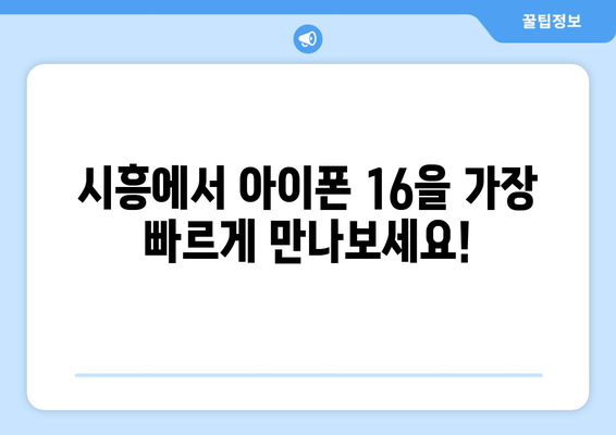 시흥 아이폰 16 사전예약 안내