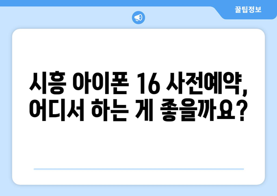 시흥 아이폰 16 사전예약 오픈