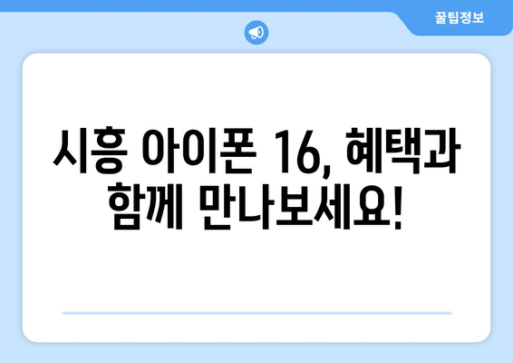 시흥 아이폰16 사전예약 드디어 오픈