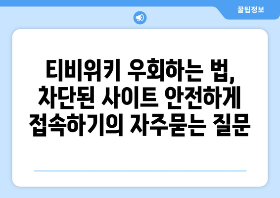 티비위키 우회하는 법, 차단된 사이트 안전하게 접속하기