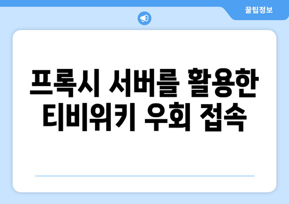 티비위키 우회 접속 팁: 안전하게 사이트 이용하는 방법