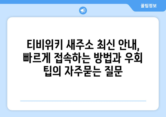 티비위키 새주소 최신 안내, 빠르게 접속하는 방법과 우회 팁