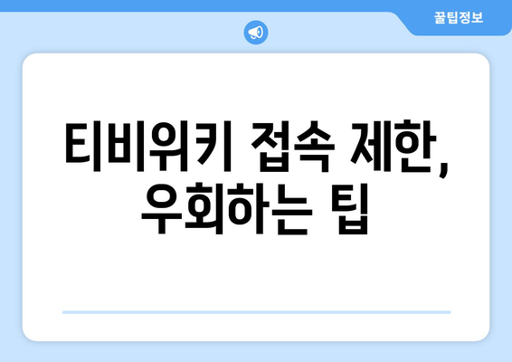 티비위키 우회 방법, 안전하게 우회해서 이용하는 법