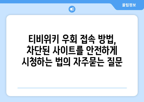 티비위키 우회 접속 방법, 차단된 사이트를 안전하게 시청하는 법