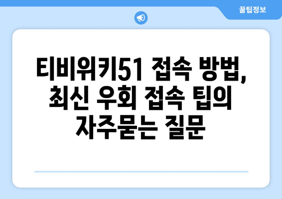 티비위키51 접속 방법, 최신 우회 접속 팁