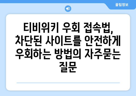 티비위키 우회 접속법, 차단된 사이트를 안전하게 우회하는 방법