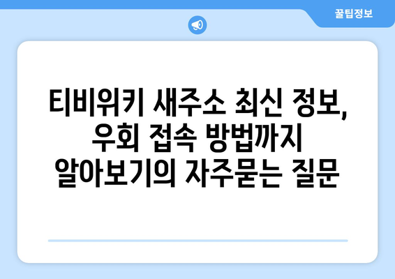 티비위키 새주소 최신 정보, 우회 접속 방법까지 알아보기