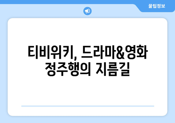 티비위키 다시보기 가이드: 놓친 드라마와 영화 감상