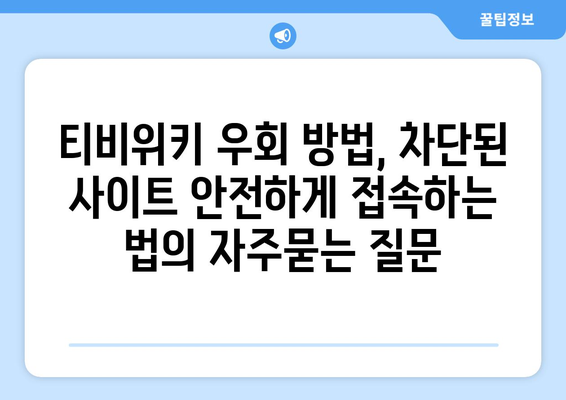 티비위키 우회 방법, 차단된 사이트 안전하게 접속하는 법