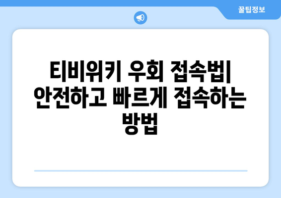 티비위키 우회 접속법: 안전하고 빠르게 접속하는 방법