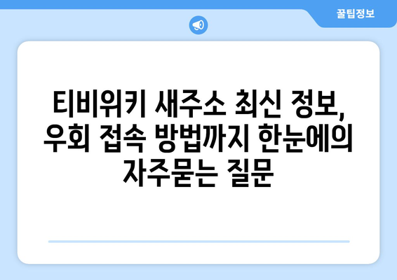 티비위키 새주소 최신 정보, 우회 접속 방법까지 한눈에