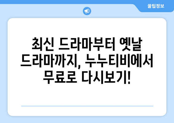 드라마 다시보기 누누티비, 최신 드라마를 안전하게 무료로 시청하기