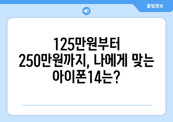 아이폰14 사전예약 일정: 125만원~250만원까지