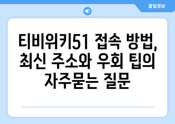 티비위키51 접속 방법, 최신 주소와 우회 팁