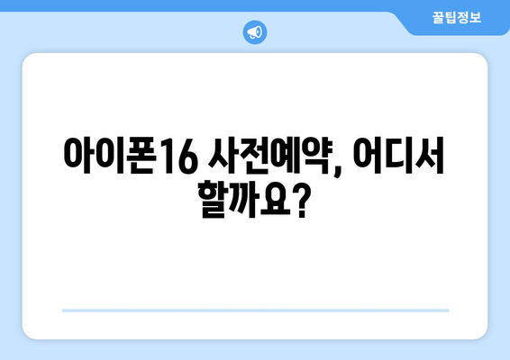 아이폰16 사전예약 정식 시행