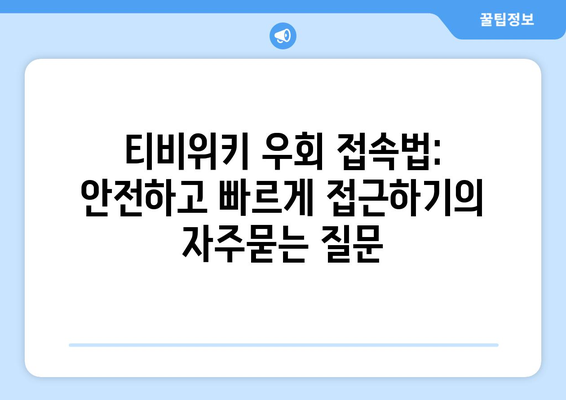 티비위키 우회 접속법: 안전하고 빠르게 접근하기