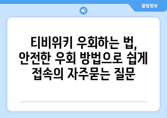 티비위키 우회하는 법, 안전한 우회 방법으로 쉽게 접속