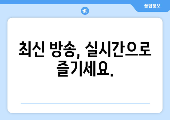 티비 예능 다시보기 사이트, 최신 예능 무료로 시청하는 법