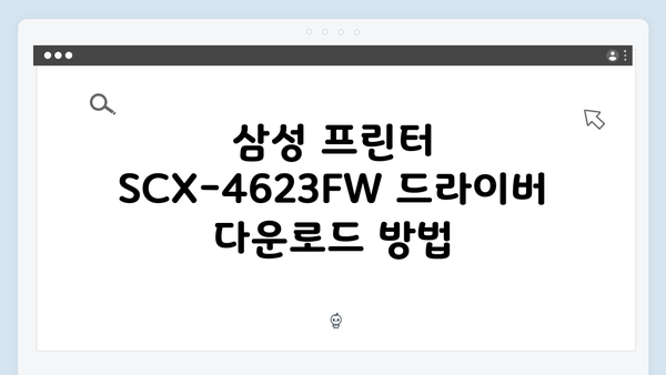 삼성 프린터 SCX-4623FW 드라이버 간편 다운로드 설치