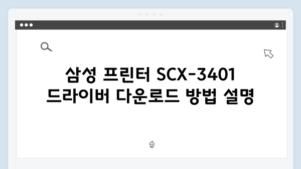 삼성 프린터 SCX-3401 드라이버 간편 다운로드 설치