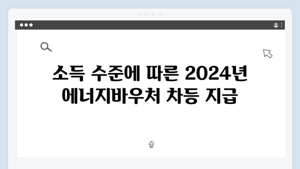 2024년 에너지바우처 지원금액 세대별 차등 지급 기준