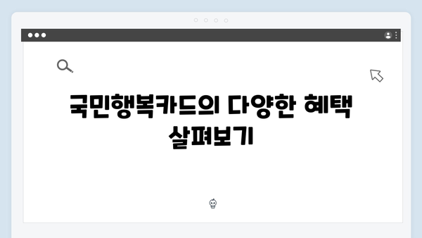 쇼핑 할인부터 학원비 절약까지 가능한 2024년 최신판 국민행복카드를 만나보세요