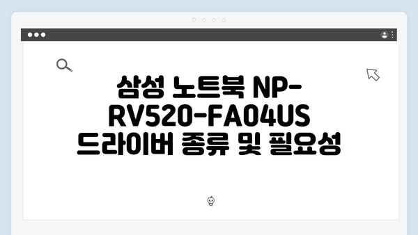 삼성 노트북 NP-RV520-FA04US 드라이버 간편 다운로드 설치